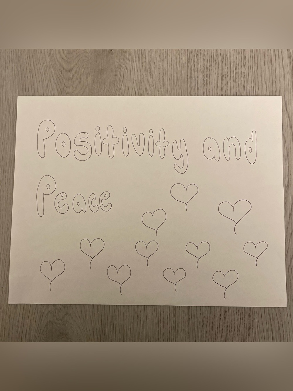 Positivity and Peace drawing